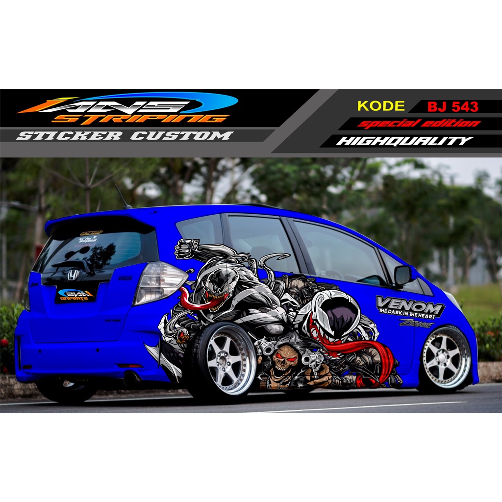 STICKER MOBIL HONDA JAZZ BRIO AGYA AYLA SIGRA YARIS / DECAL STICKER MOBIL VENOM / STIKER MOBIL