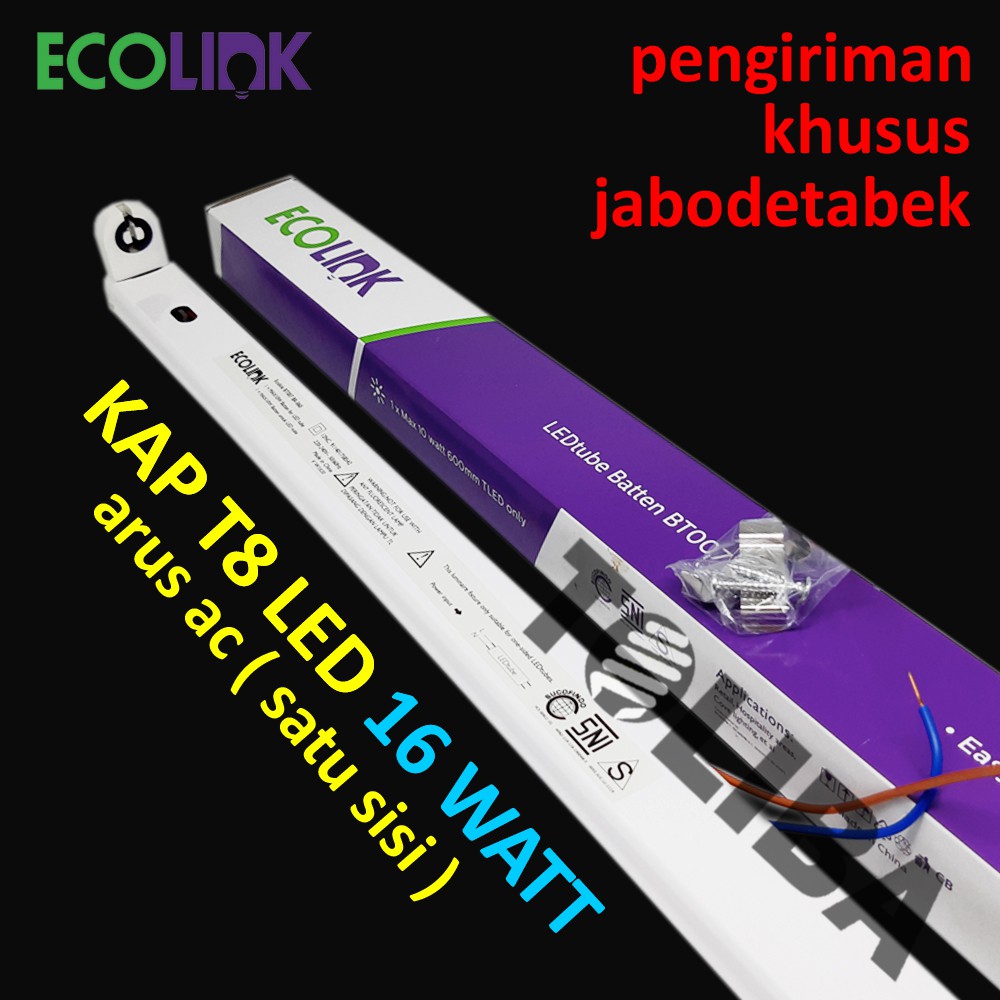 kap T8 ecolink 120Cm 16w / KAP TL LED 16 Watt 16watt sni belum termasuk lampu