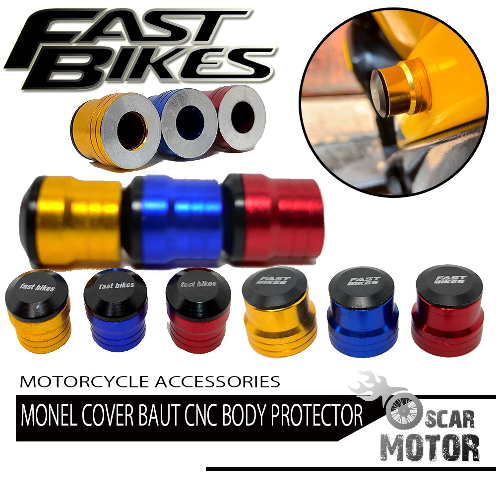 MONEL FAST BIKES TUTUP BAUT FULL CNC NEW COVER BODY MOTOR ANTI BARET motor