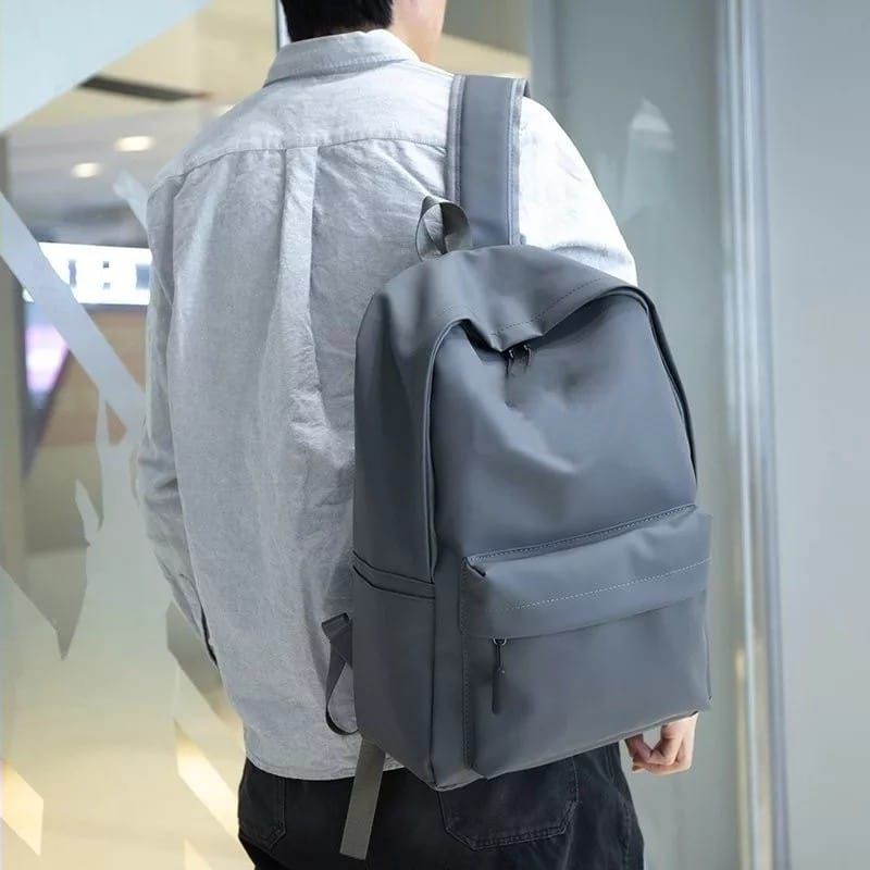 TP_Tas Ransel Sekolah Backpack Polos Fashion Wanita-Abu2