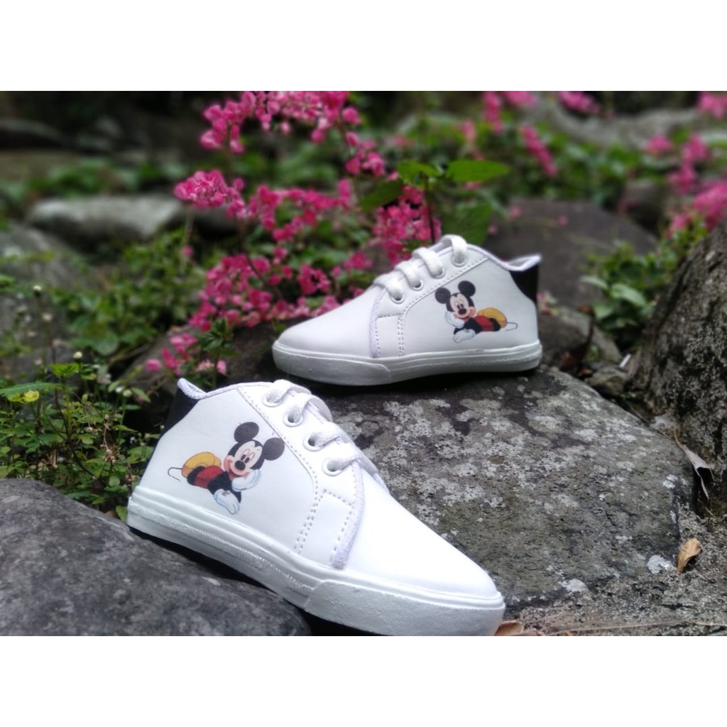 Sepatu Sneakers Anak Motif Mickey Mouse Lucu