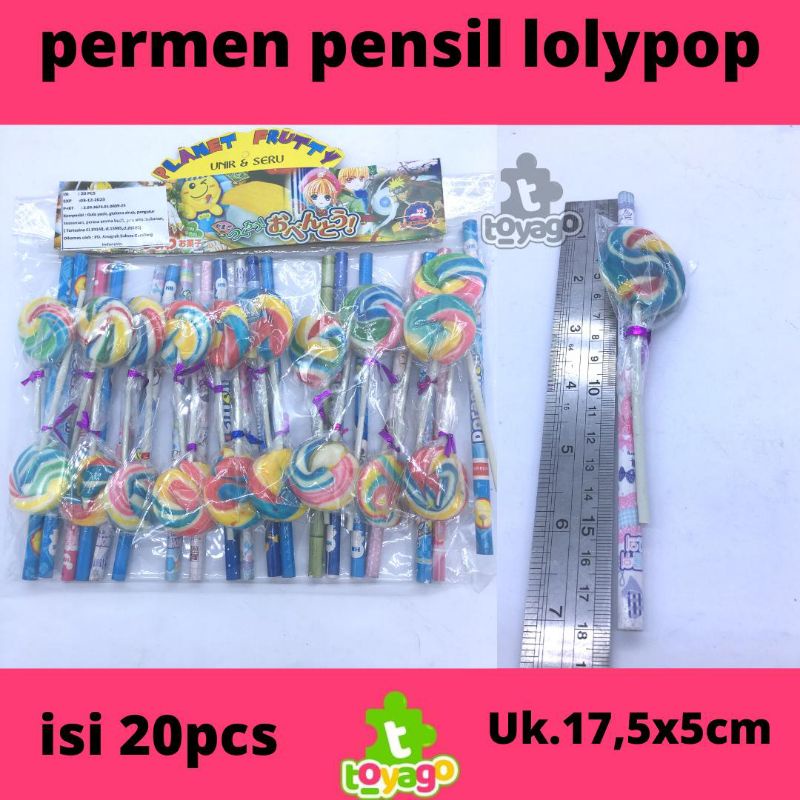 Permen Lolypop Pensil isi 20 Pcs ( Aman dan Halal )