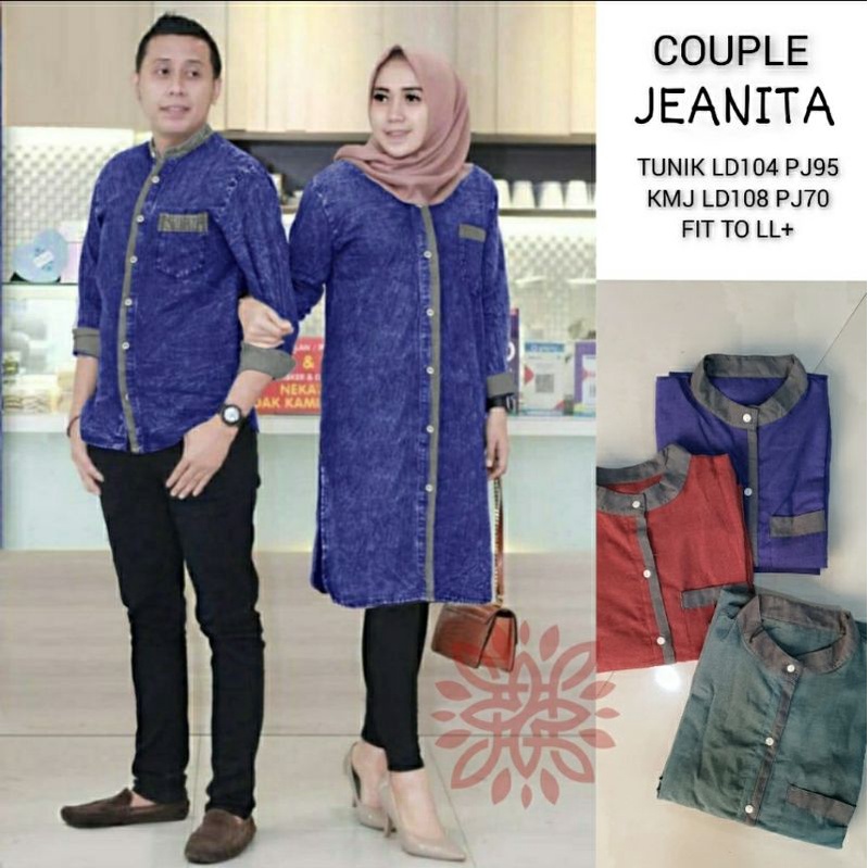 CP COUPLE JEANITA PASANGAN KEMEJA DAN TUNIK EDHM