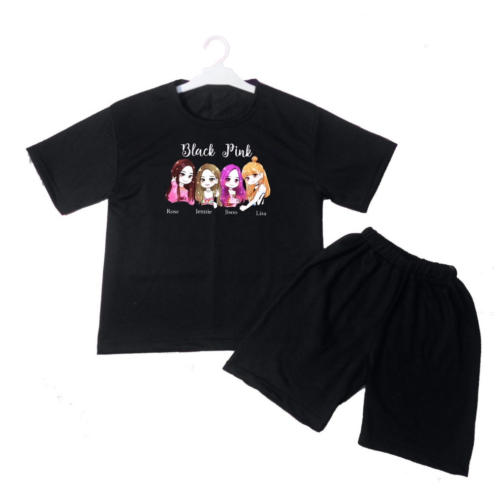 Setelan Kaos Anak Blackping Star Oblong Pendek + Celana/Kaos Anak