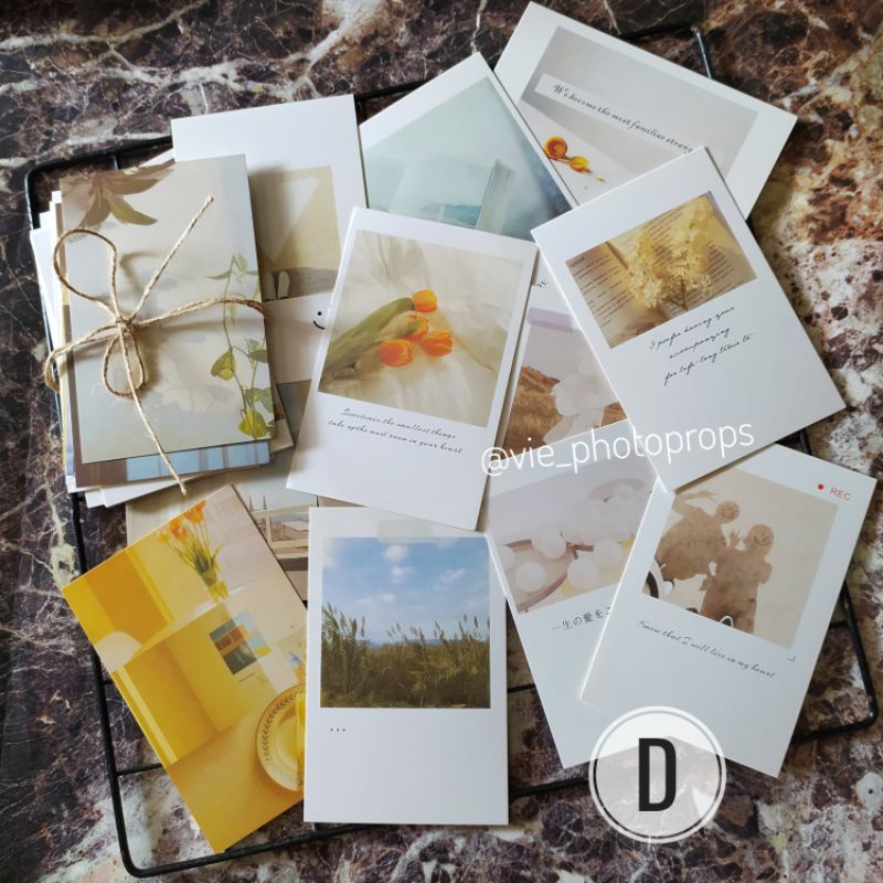 FLAT LAY CARDS D ( 1 SET ISI 6 PCS ) / Props Foto / properti fotografi/ hiasan dinding