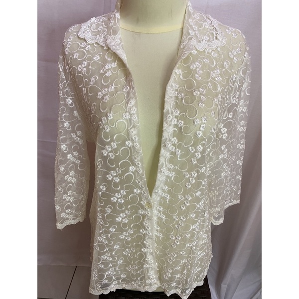 Outer Putih Brokat - TP 17