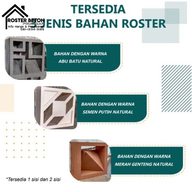 Roster Beton minimalis / roster beton minimalis putih 20x20x10cm MOTIF