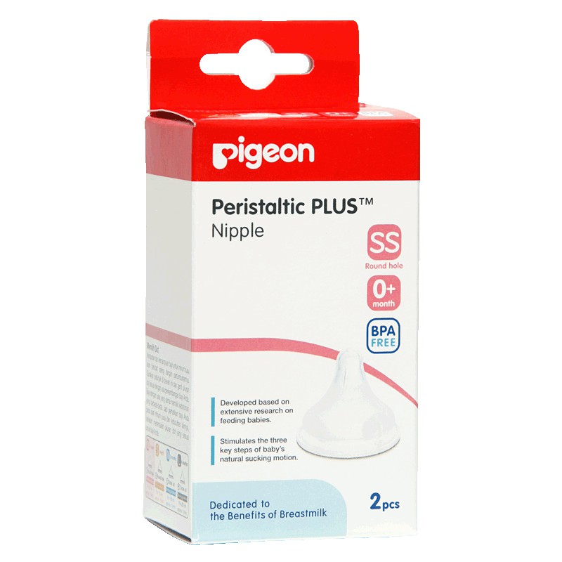 PIGEON DOT Peristaltic Plus isi 2 Pcs dgn Box / Nipple Botol Wide Neck Size L / M / S / SS SofTouch