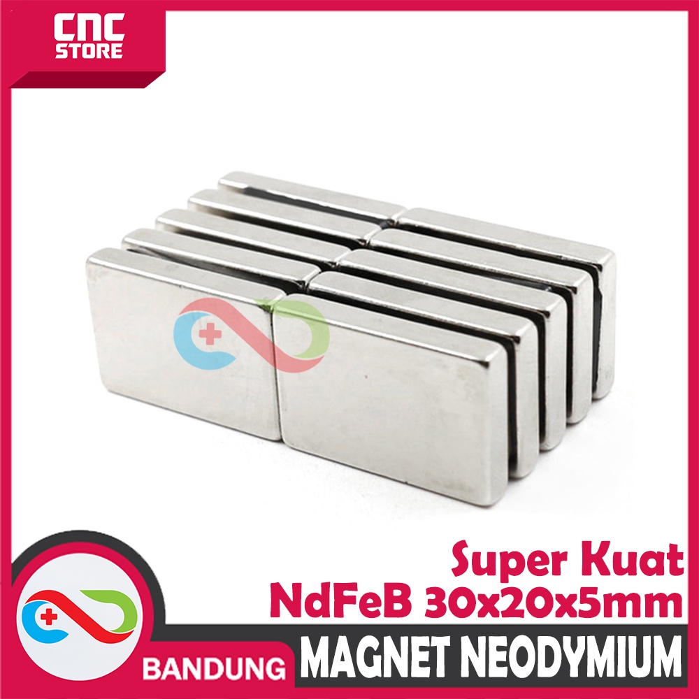 MAGNET NEODYMIUM NDFEB KOTAK PERMANEN 30X20X5MM