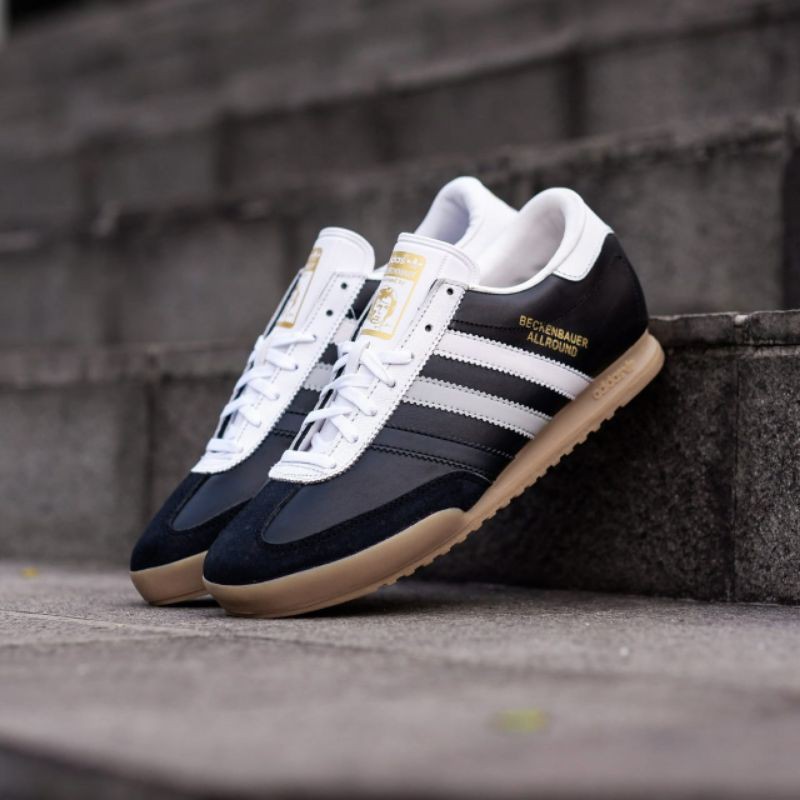 ADIDAS BECKENBAUER BLACK WHITE ORIGINAL 100% - SEPATU PRIA - SEPATU WANITA - SEPATU ADIDAS ORIGINAL 