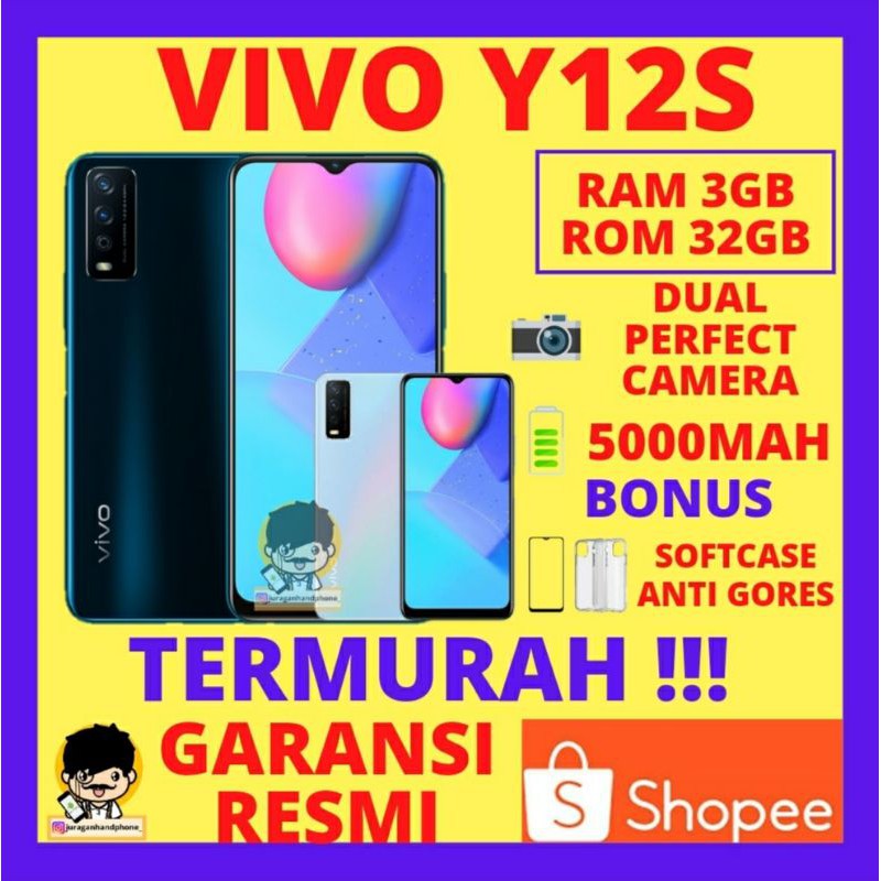 HP VIVO Y12S RAM 3GB ROM 32GB GARANSI RESMI VIVO 1 TAHUN