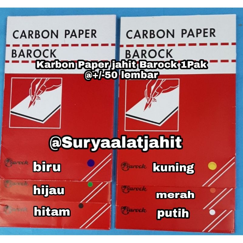 Karbon Paper jahit Barock @1Pak =rp.22.500/+/-50lembar