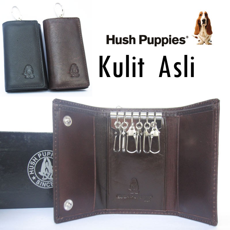 dompet stnk kunci motor mobil gantungan kunci Kulit ASLI hush puppies kado ultah Kado Natal Hadiah N