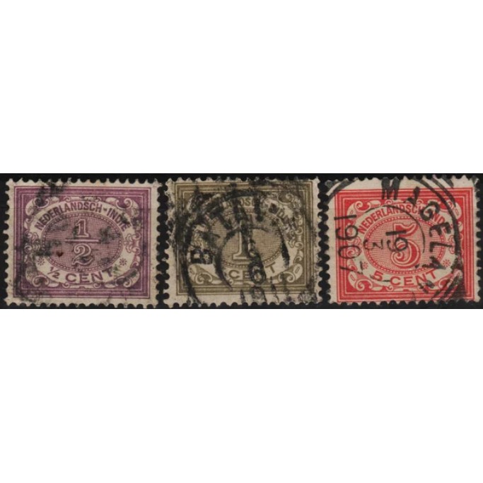

Perangko Filateli I83 Netherlands Indies VFU 3v 1902 - 1909 Numeral