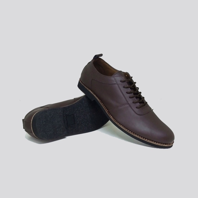 Sepatu Pantofel Pria Ukuran Besar Jumbo BIG SIZE 44 45 46 47 48  ZGX-06 kulit cokelat-brown Sepatu Casual Formal Untuk Kerja Pesta Kuliah main gaya trendy