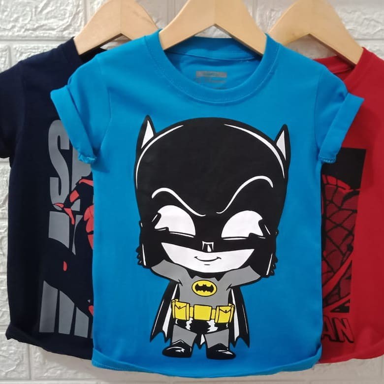  Kaos  Anak  Cowok  THREEPOINT SUPERHERO CHIBI BATMAN BIRU 