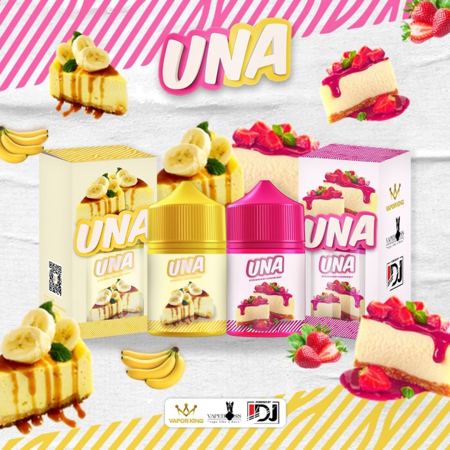 UNA strawberry chessecake 60ml 3&amp;6mg by IDJ x Vaporking berpita cukai