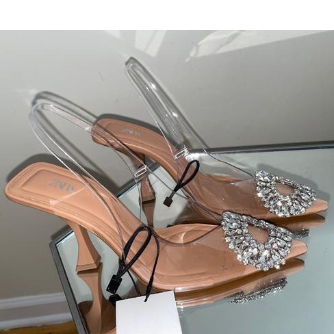 Sepatu Heels ZR-162 Vinyl Rhinestones