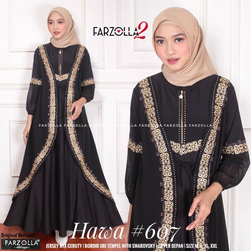 Abaya Turkey | Hawa #607 | Busana Arab Muslimah Original by Farzolla