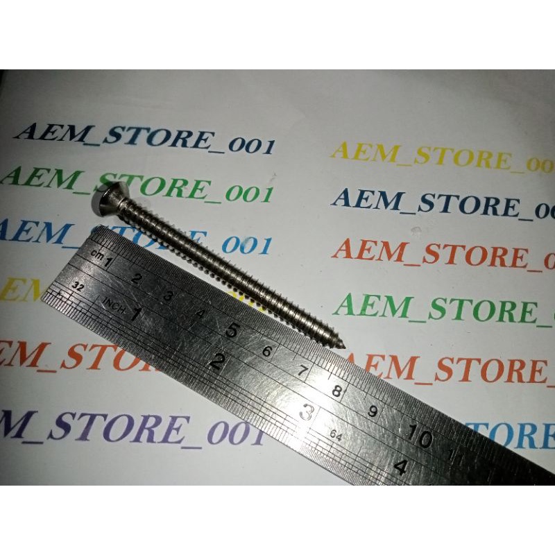 sekrup jf 6.3mm x 75mm (7.5cm) stainless 304 THE A2-70