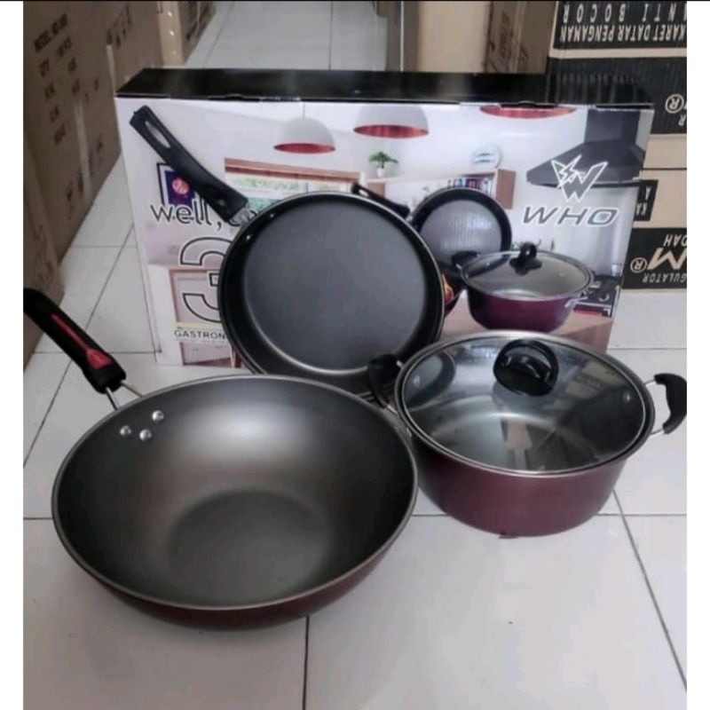 Cookware Set 3 Pcs WHO / Gionee Panci Serbaguna
