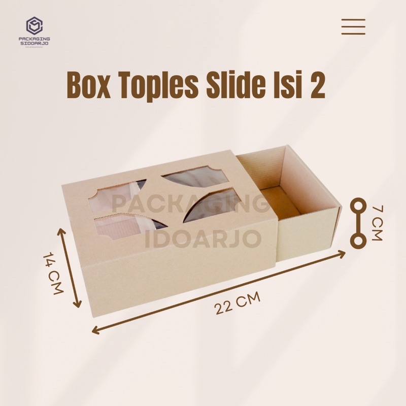 

Box Toples Slide Isi 2/Box Hampers/Box Toples Slide/Box kue kering/Box serbaguna/Box Kue/Box Toples/Dus Hampers