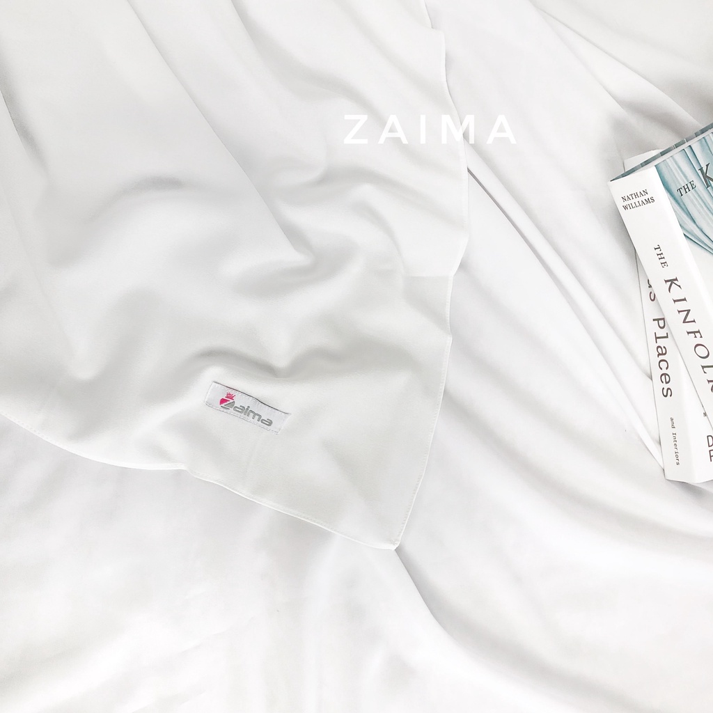 Pashmina Jumbo 220 x 120 cm Diamond Crepe Lebar Syari'i Tebal-Putih