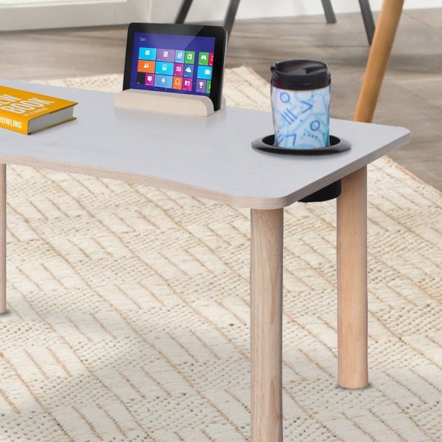 Offo Premium- Meja Laptop Murah Kaki Kayu dengan Desain Minimalis