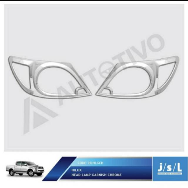 Garnish lampu depan Hilux/ head lamp garnish Hitam &amp; Chrome jsl