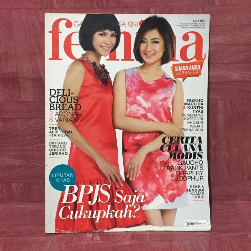 Majalah Femina No. 08/XLIII, Tahun 2015, Cover: Rizkho Maulida Bustomi & Kunthi Tyas Puruhita