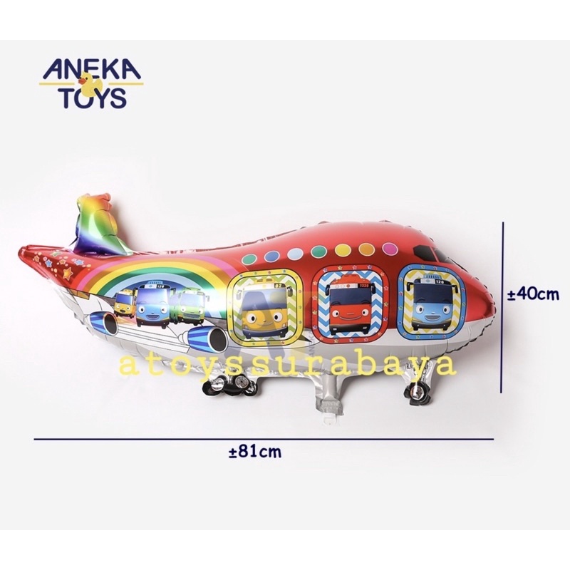 PESAWAT METALIK TAYO (BALON GAS/FOIL/TERBANG/KARAKTER)