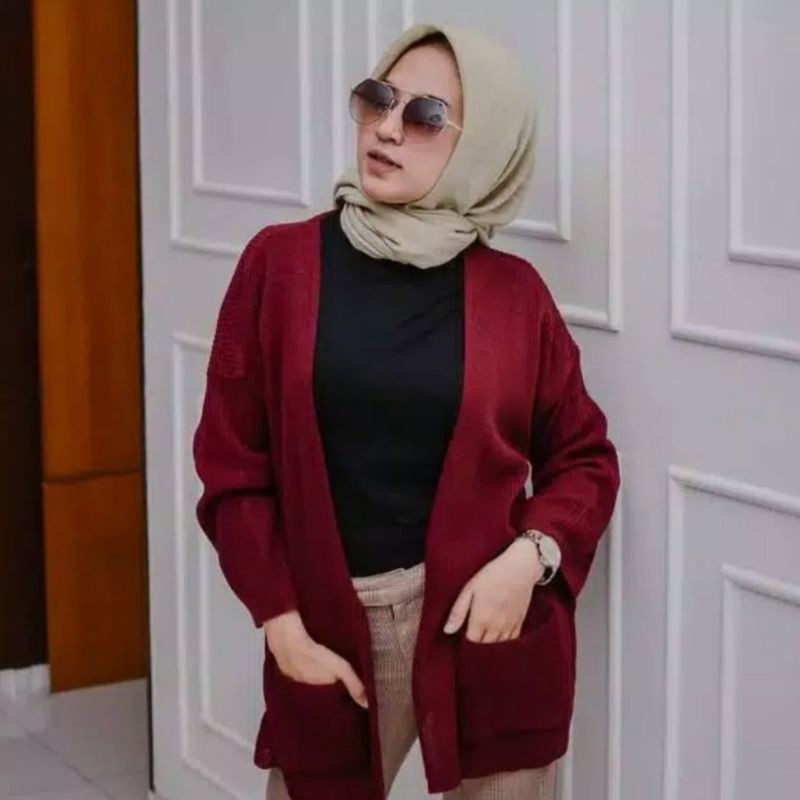 Cardigan / LOOCY / Oversize Cardy / Atasan Cardy Rajut / Outwear / Kardigan Wanita-4