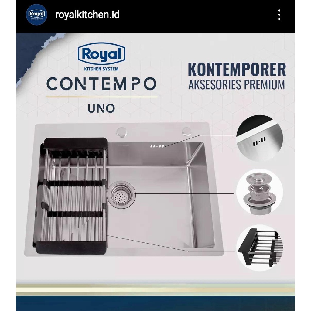 Bak Cuci Piring / Kitchen Sink Minimalis Royal tipe Contempo UNO