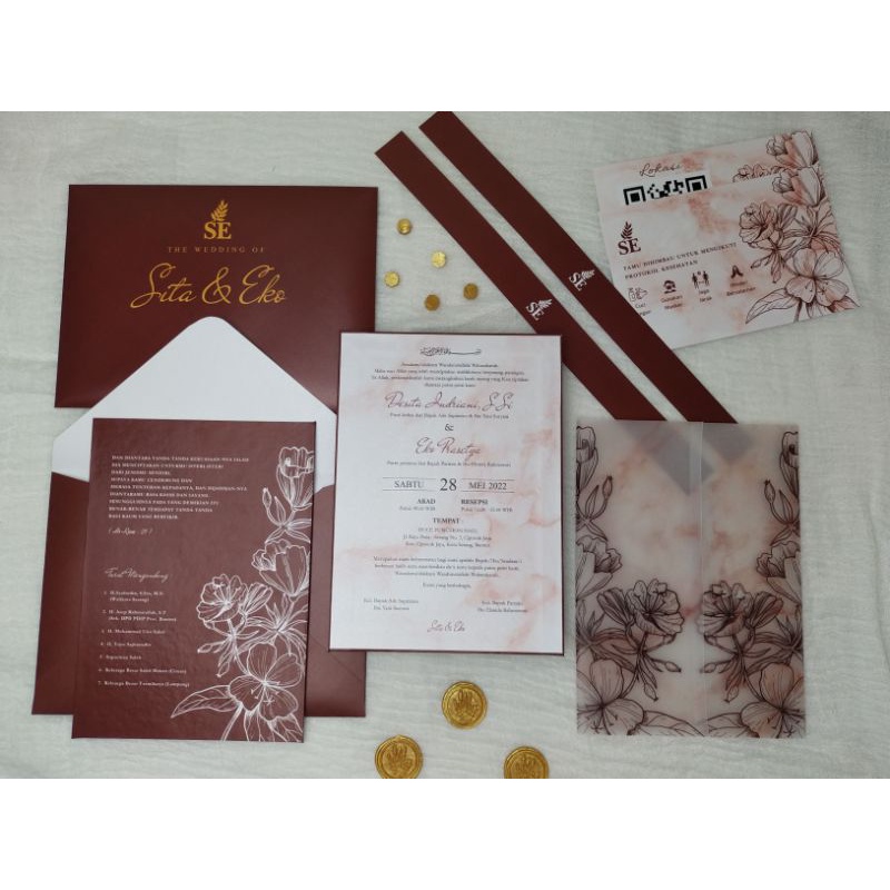 UNDANGAN NIKAH SATUAN KHUSUS MINIMAL ORDER 10 PCS UNDANGAN HARDBOARD MODEL AMPLOP 1 SISI