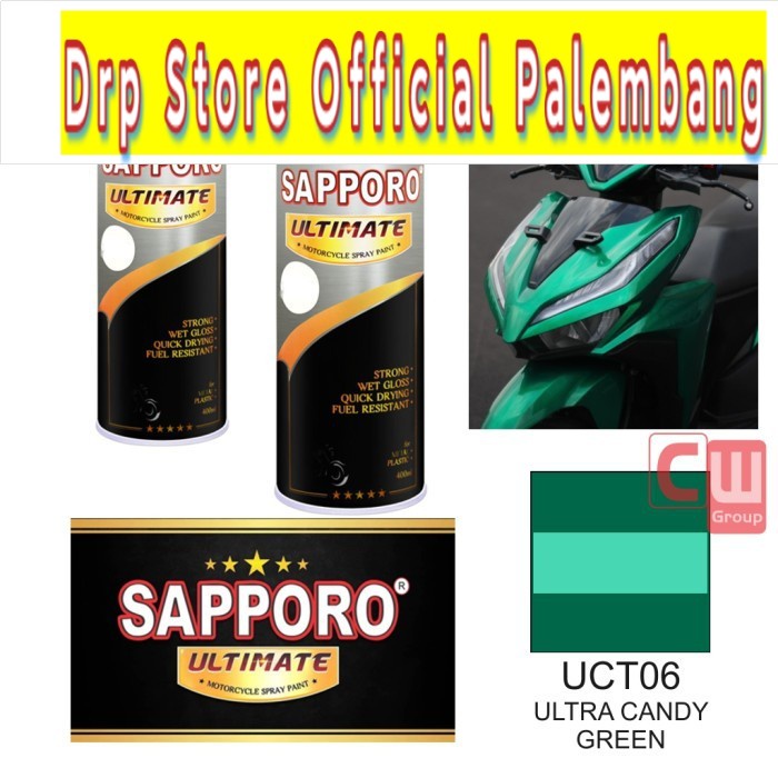 SAPPORO ULTIMATE UCT06 ULTRA CANDY GREEN HIJAU - CAT SEMPROT SAPORO