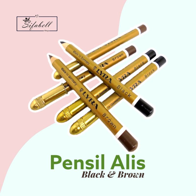 Pensil Alis Hitam &amp; Coklat Cokelat Gambar Alis Eyebrow Pencil Tahan Lama