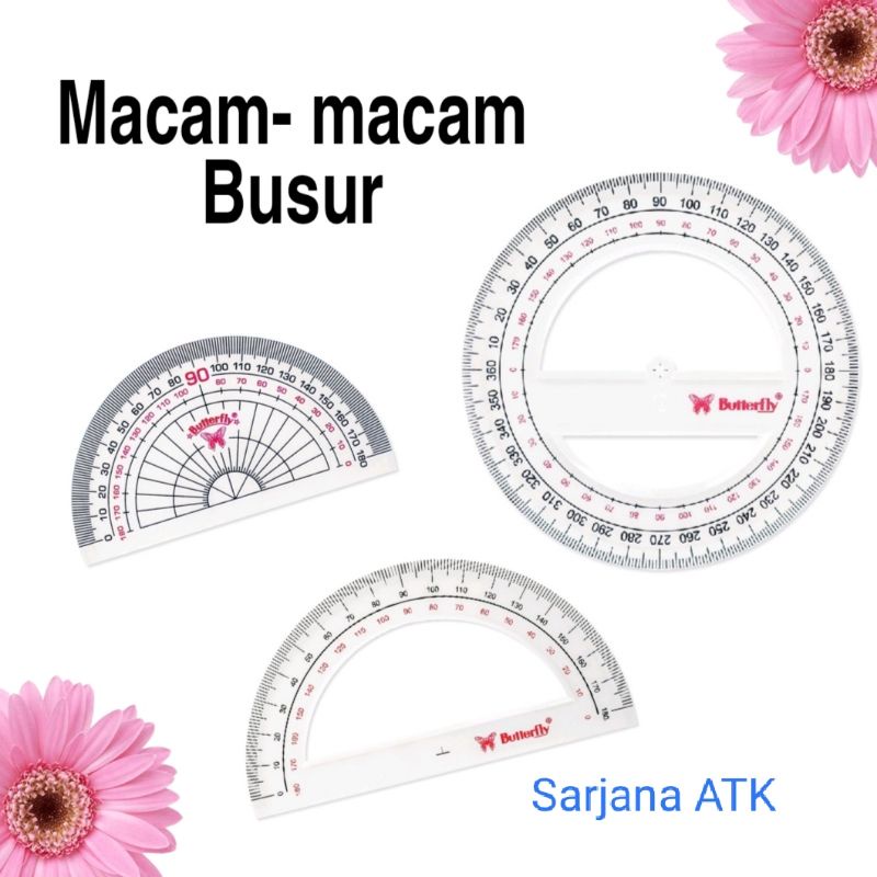 

Penggaris Busur lingkaran 360 / 180 Butterfly