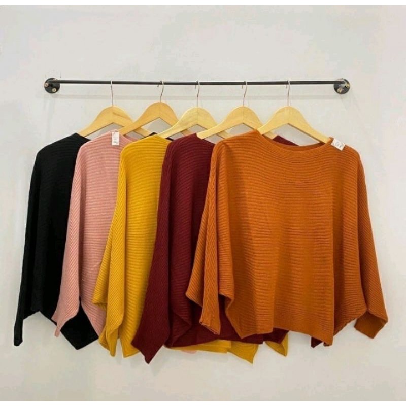 BLOUSE RAJUT BATWING / SWEATER OVERSIZE/ ATASAN RAJUT