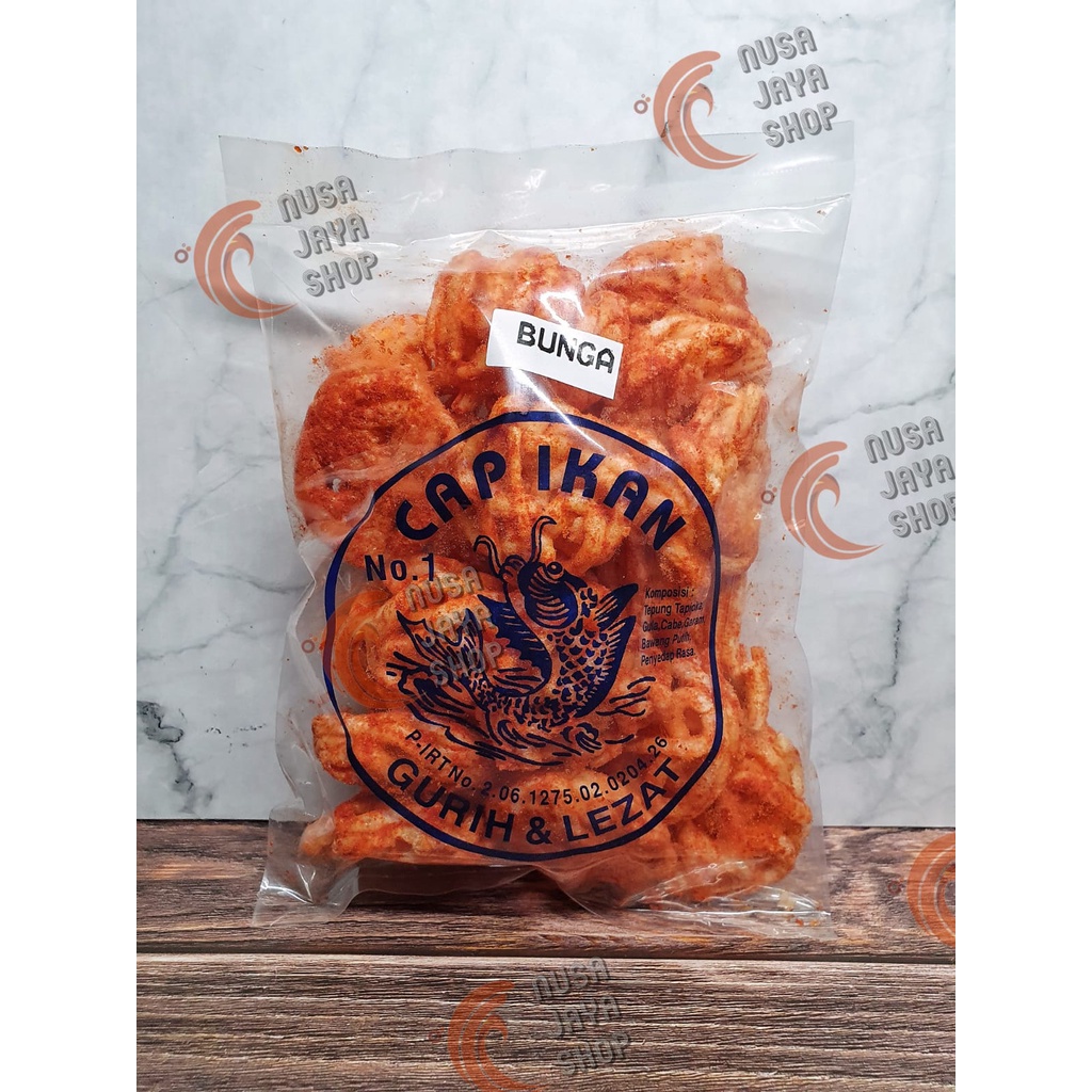 Jual Snack Bunga Cap Ikan Kerupuk Pedas Khas Medan Gram Shopee