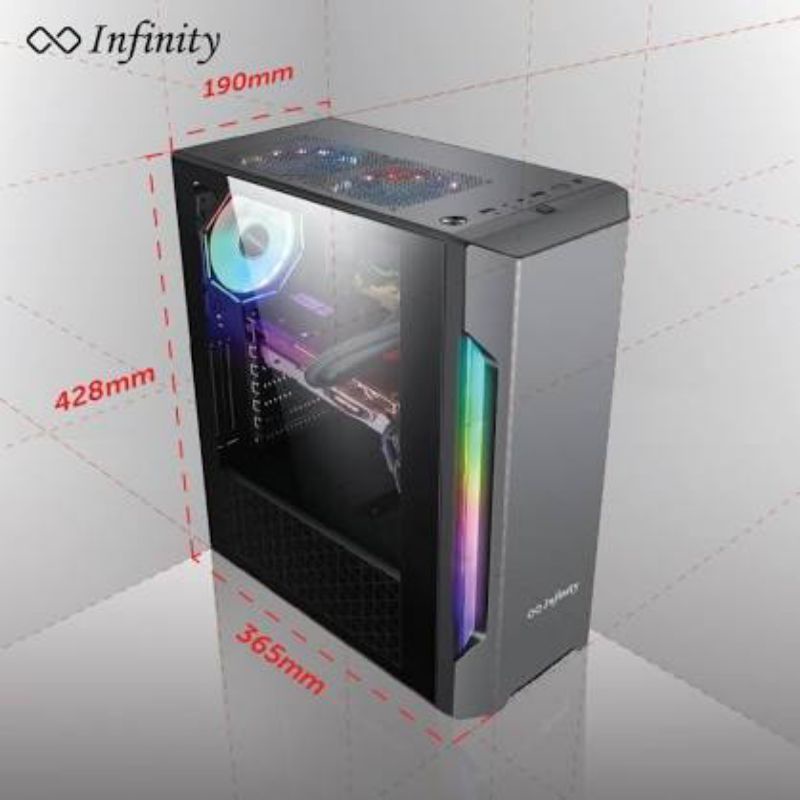 Casing PC Gaming Enlight FLASH V2 RGB Transparent Acrylic Front Panel