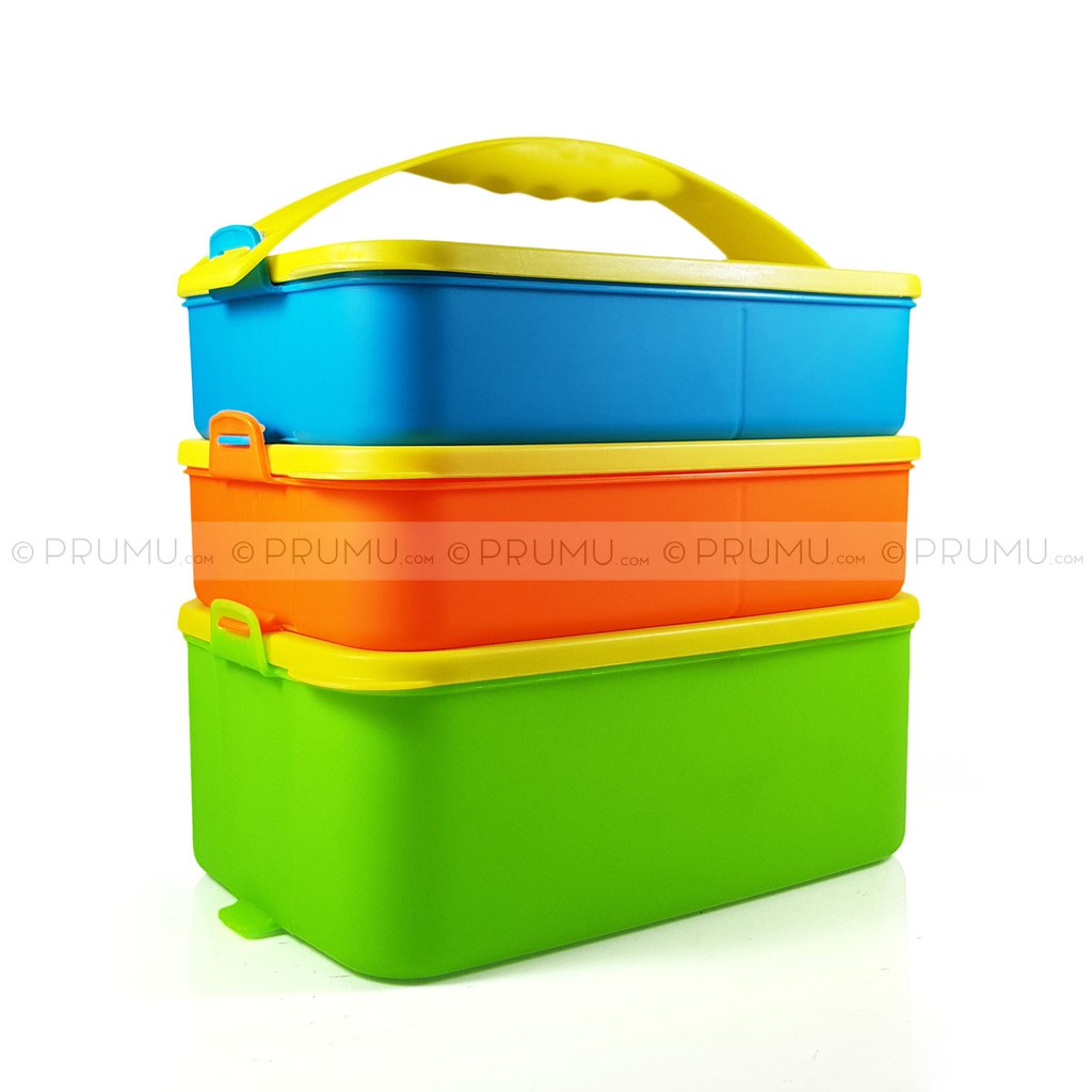 Rantang Susun Plastik - Rantang 3 Susun - Rantang Plastik Susun - Plastic Lunch box - Okaya 2S1M