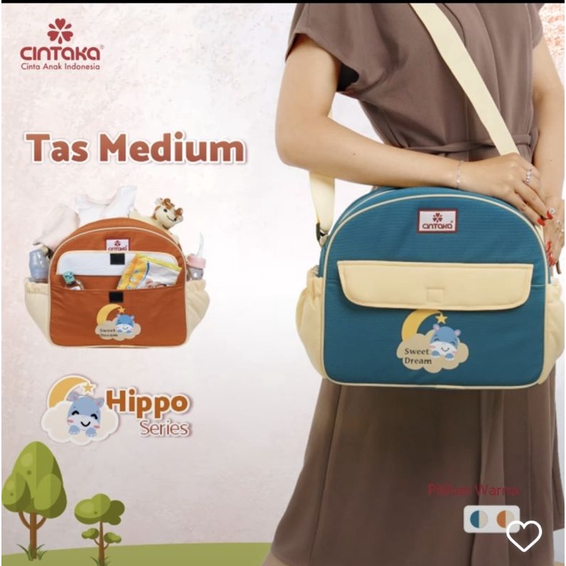 Cintaka Tas Bayi Medium Saku Print Hippo Series - TCT 2752