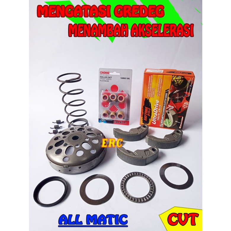 PAKET FULL UPGRADE CVT ERC ANTI GREDEG PCX VARIO NMAX AEROX BEAT MIO ALL MATIC ORIGINAL CUSTOM