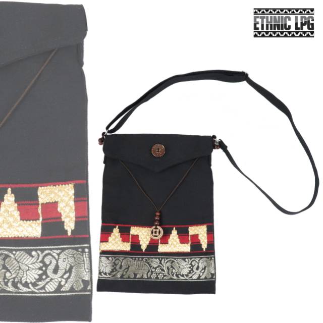 Tas Selempang Tapis | Black Twill Ethnic Lpg Tipe SB-BTLREL | Slingbag Etnik