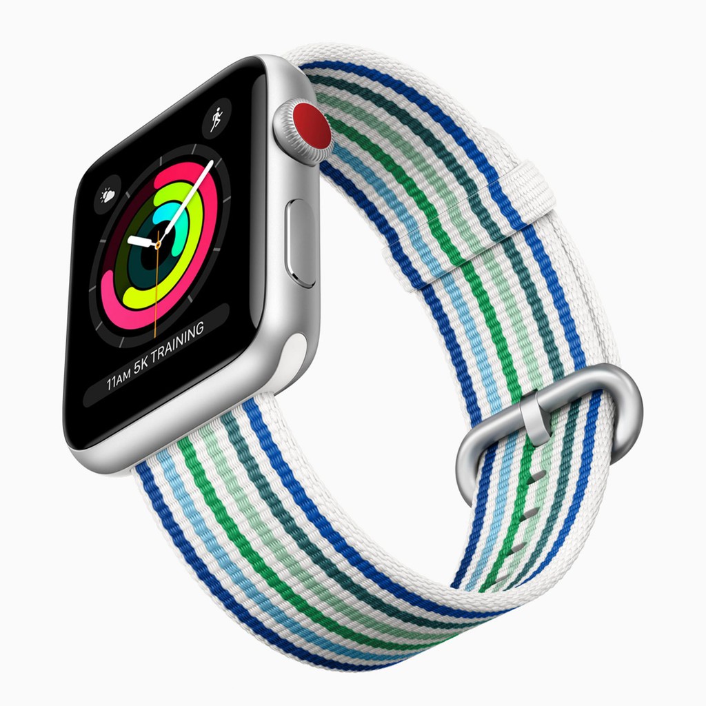 Tali Jam Apple Watch Woven Nylon Strap Band 42mm 44mm Series 1 2 3 4 5 - Blue Strip