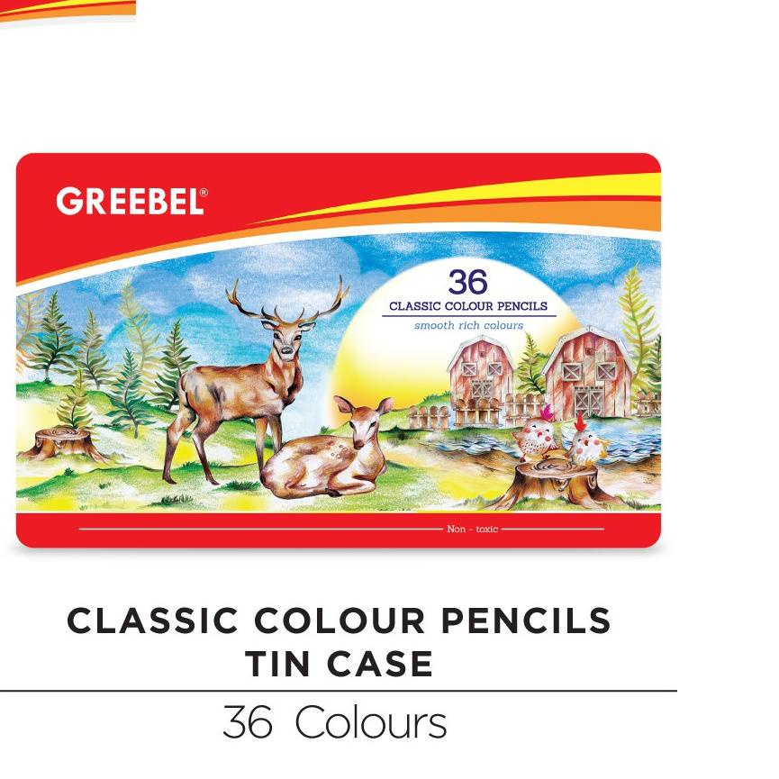 

Kekinian - GREEBEL 1736 Classic Colour Pencil TIN Case 36 Warna