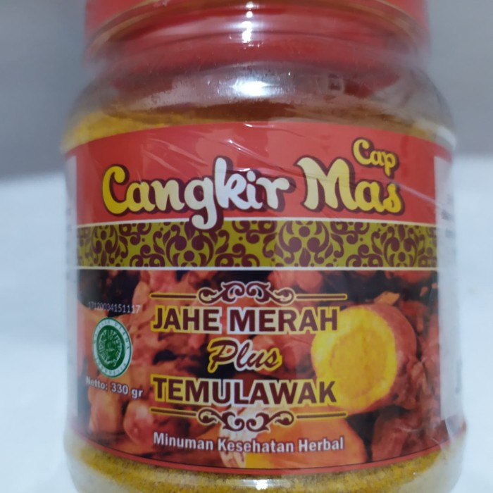 

TRADISIONALMINUMAN- JAHE MERAH BUBUK + KUNYIT TEMULAWAK CAP CANGKIR MAS 330 GRAM -MINUMAN-