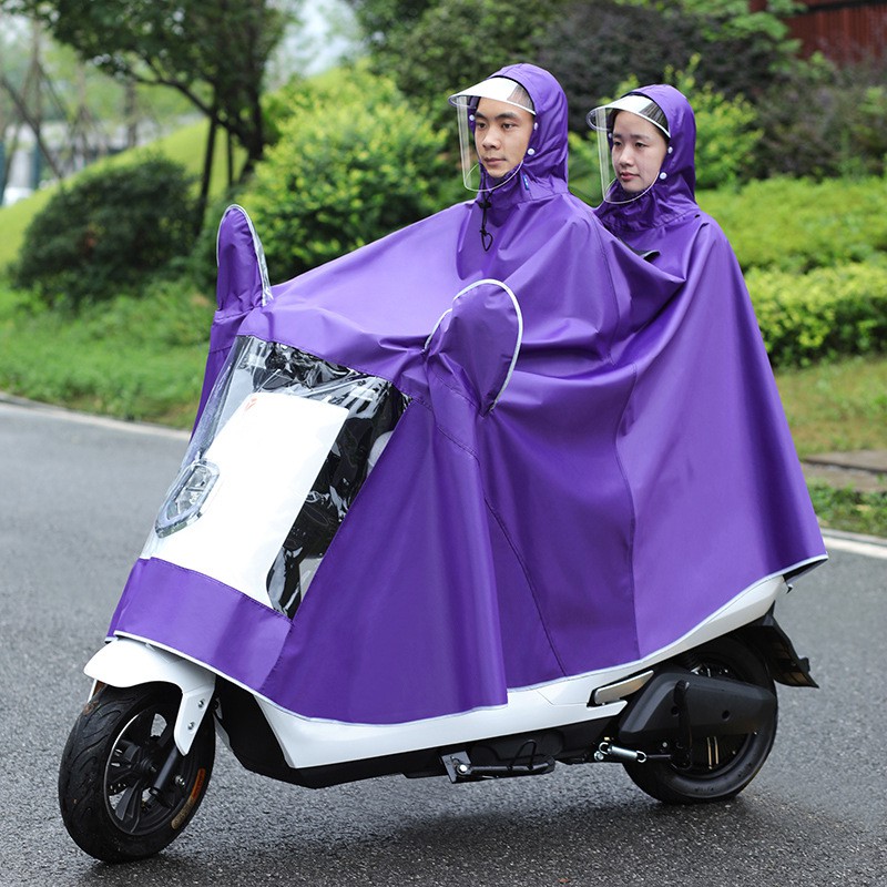 JAS HUJAN MOTOR 2 KEPALA FULL BODY MOTOR DOUBLE PONCO 2 KEPALA FULL COVER MOTOR RAINCOAT 2-in-1 COAT