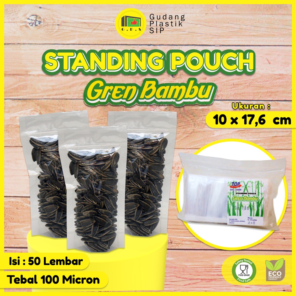 PLASTIK STANDING POUCH 10X17 CM / PLASTIK KLIP BERDIRI ISI 50