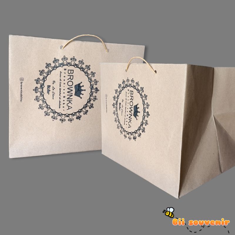 

tas paper bag custom desain sablon ukuran 22x22x19